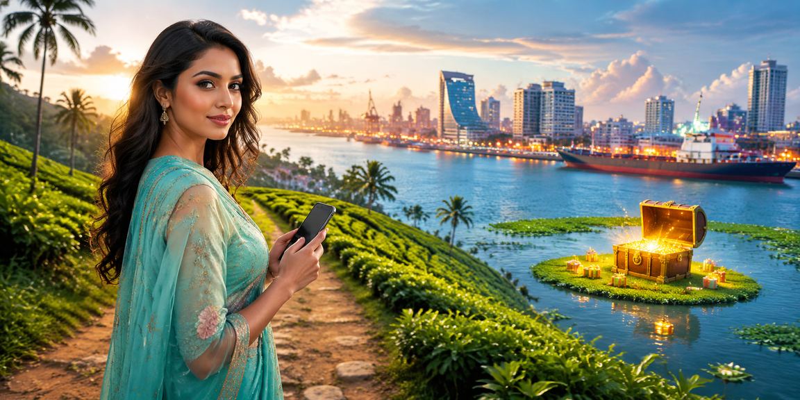 চট্টগ্রামে চা বাগানে মোবাইলে বোনাস ব্যবহার করছেন একজন তরুণ